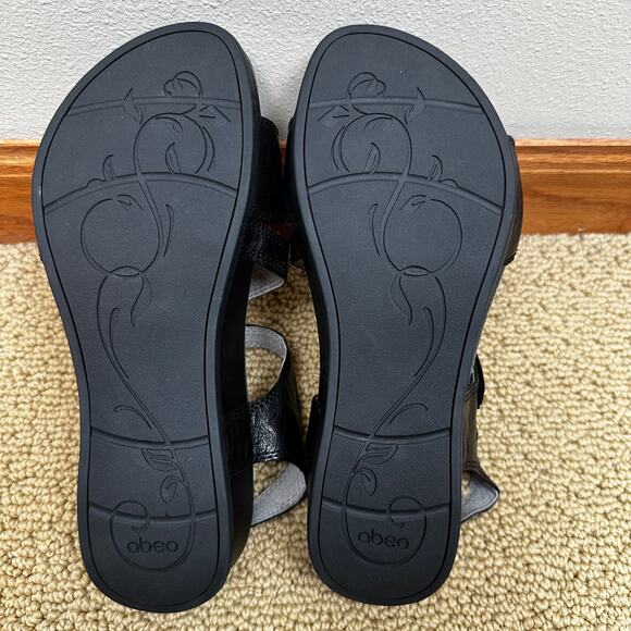 Abeo Sandals Quartz Metatarsal Low Heal Black Women's 7N Comfort Strappy Narrow - Picture 10 of 13